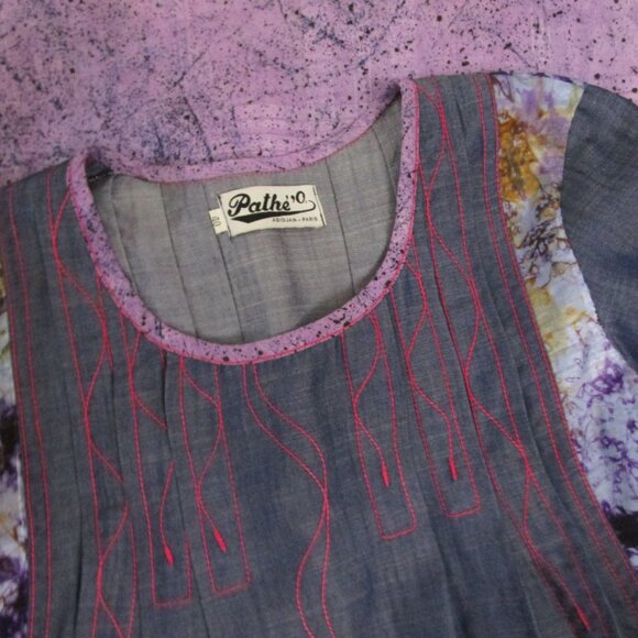 Tunic Dress African Cotton Floral Print Embroidery Bohem - Picture 11 of 13